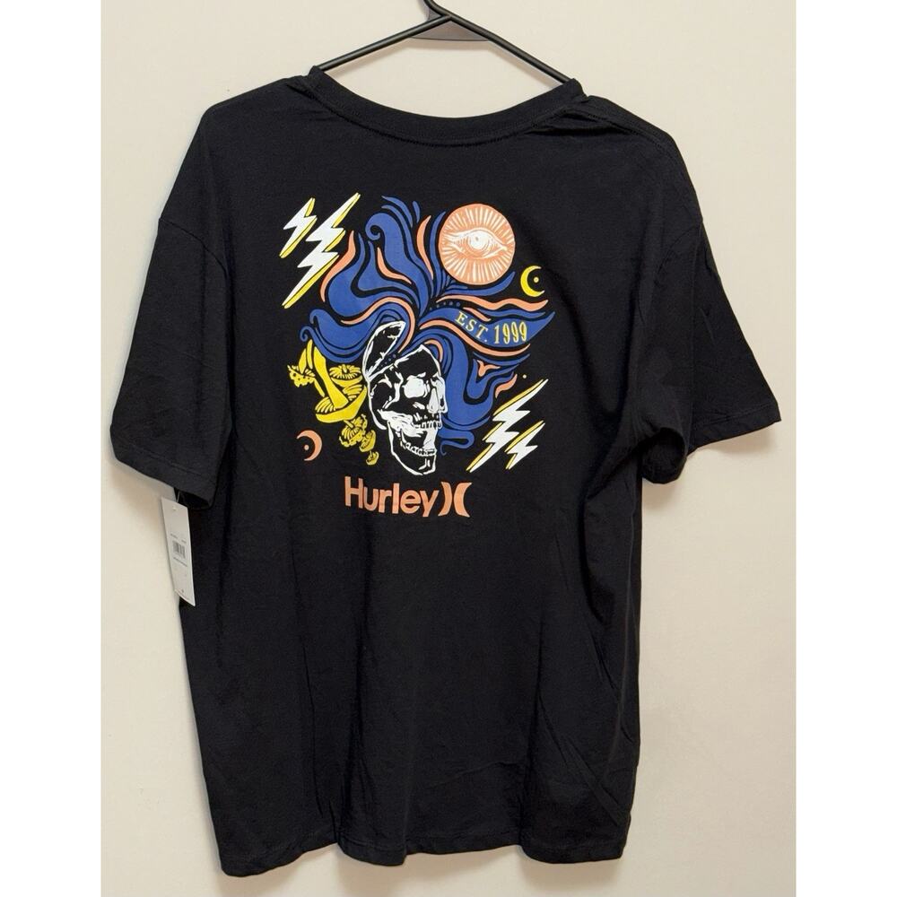 NWT Hurley Shroomed Boyfriend Tee Short Sleeve Black T-Shirt Size Medium